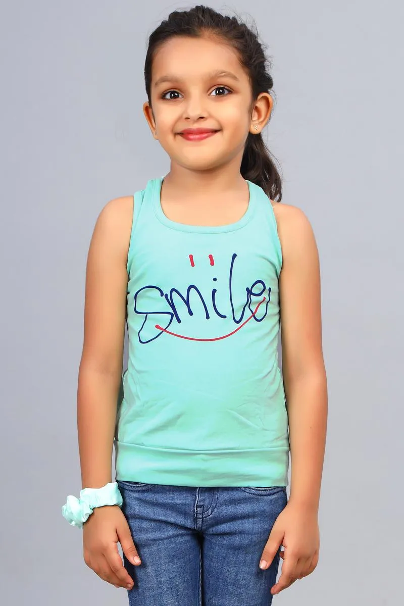 Cotton Blend Printed T-shirt for Girl (3 - 12 Yrs) 00249045YRSSEAGRE