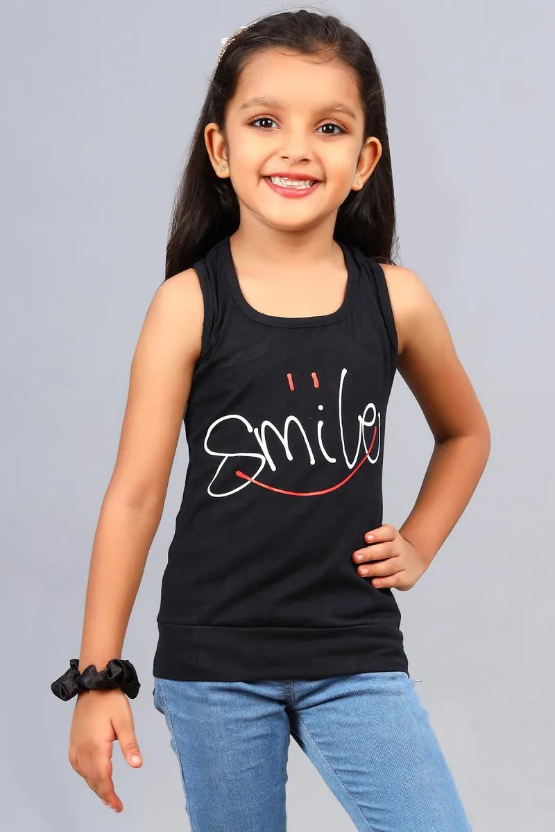 Cotton Blend Printed T-shirt for Girl (3 - 12 Yrs) 00249089YRSBLA