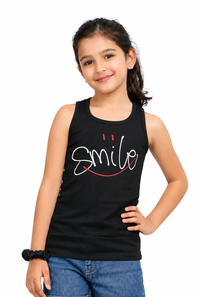 Cotton Blend Printed T-shirt for Girl (3 - 12 Yrs) 002490910YRSBLA