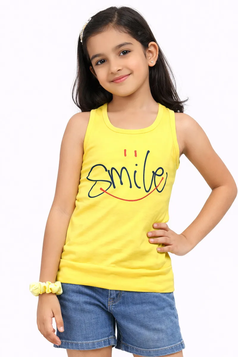 Cotton Blend Printed T-shirt for Girl (3 - 12 Yrs) 0024901112YRSYEL