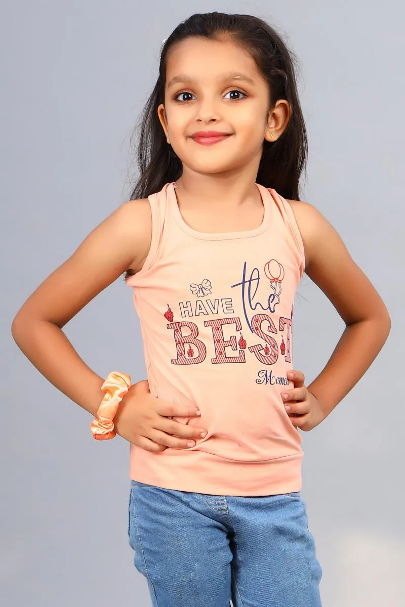 Cotton Blend Printed T-shirt for Girl (3 - 12 Yrs) 0024981112YRSPEA