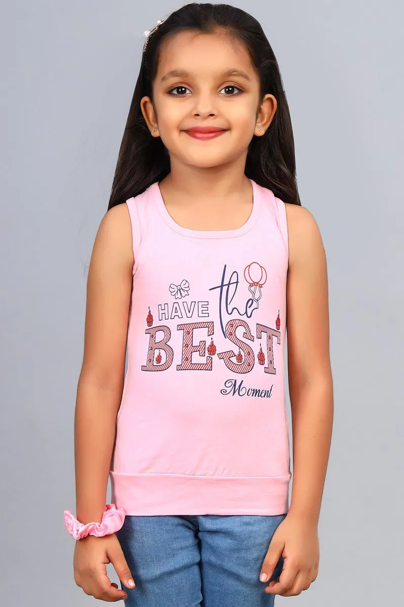 Cotton Blend Printed T-shirt for Girl (3 - 12 Yrs) 00249845YRSLIGPIN