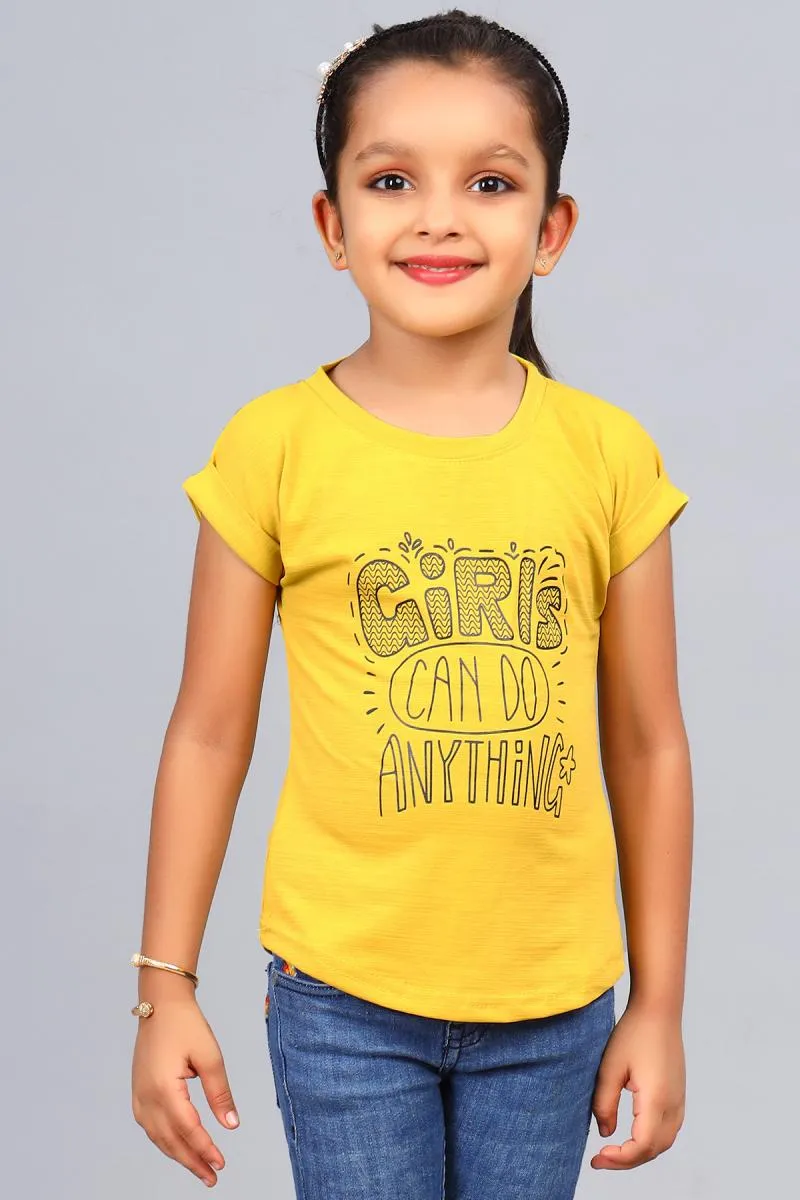 Polyester Printed T-Shirt for Girl (3 - 12 Yrs) 00250045YRSMUS