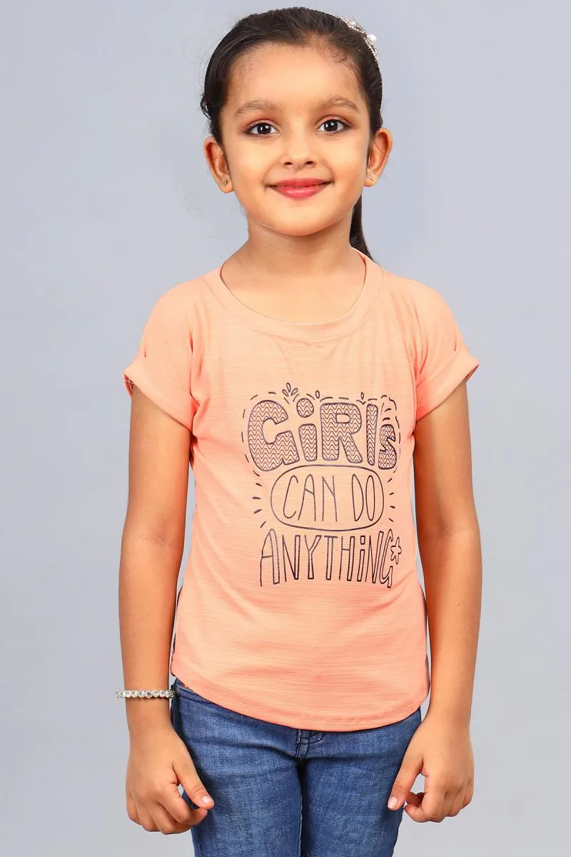 Polyester Printed T-Shirt for Girl (3 - 12 Yrs)