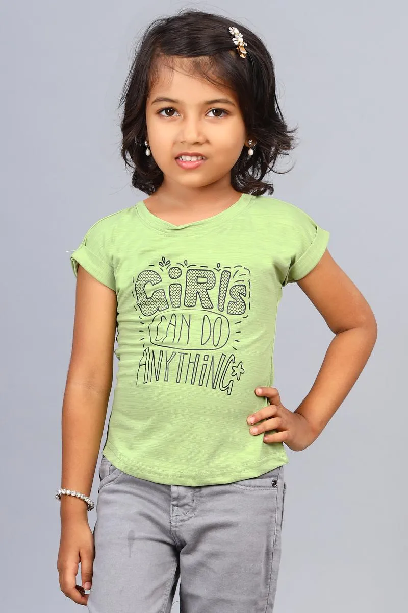 Polyester Printed T-Shirt for Girl (3 - 12 Yrs)