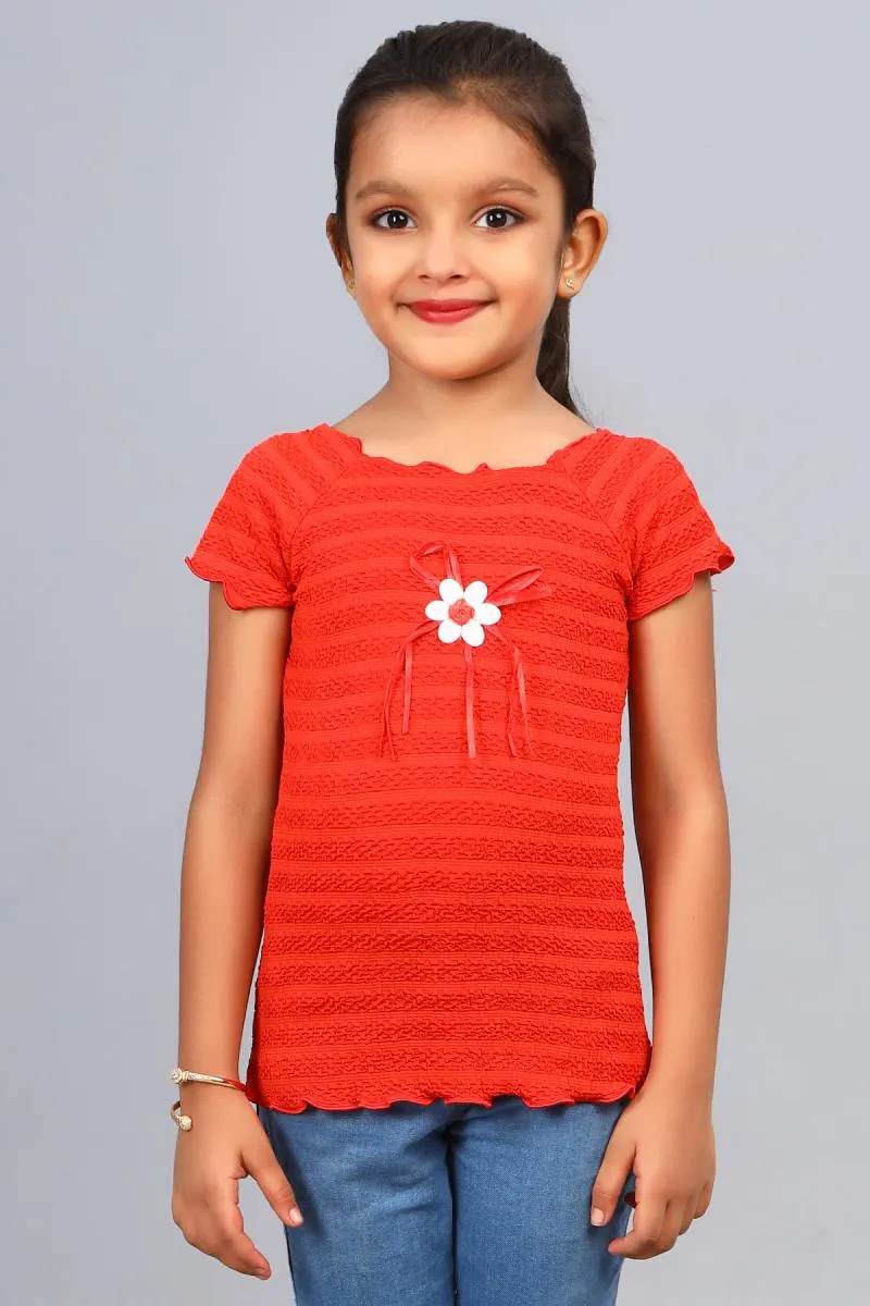 Girl's Cotton Blend Solid Top (3 - 12 Yrs)