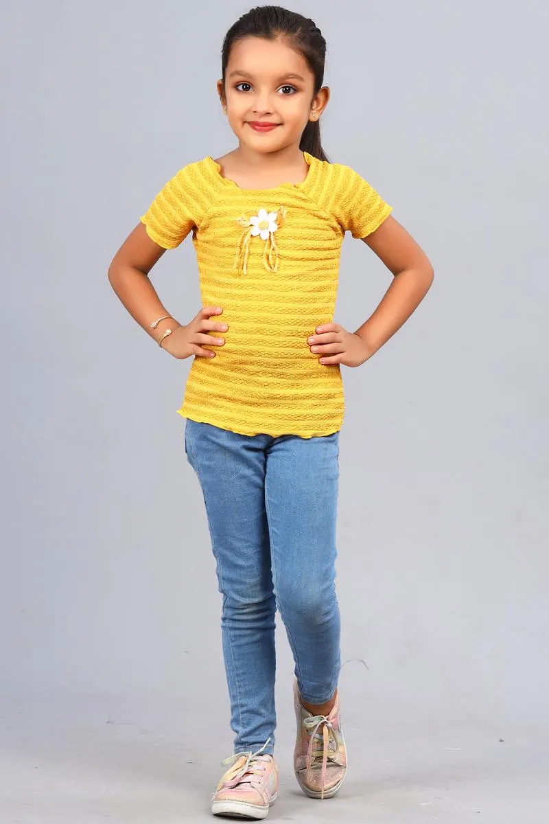 Girl's Cotton Blend Solid Top (3 - 12 Yrs) 00250834YRSMUS