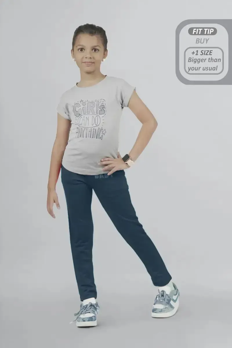 Girl's Lycra Blend Solid Pattern Jeggings (3 - 15 Yrs) 00251378YRSTEA