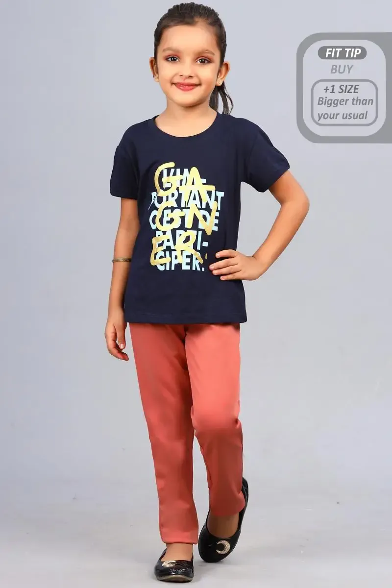 Girl's Lycra Blend Solid Pattern Jeggings (3 - 15 Yrs) 00251389YRSPEA