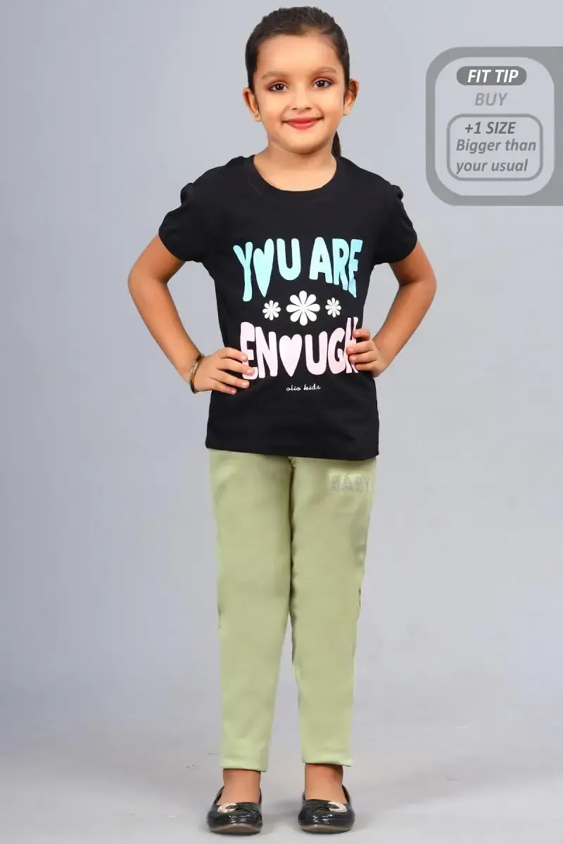 Girl's Lycra Blend Solid Pattern Jeggings (3 - 15 Yrs) 002513910YRSGRE2