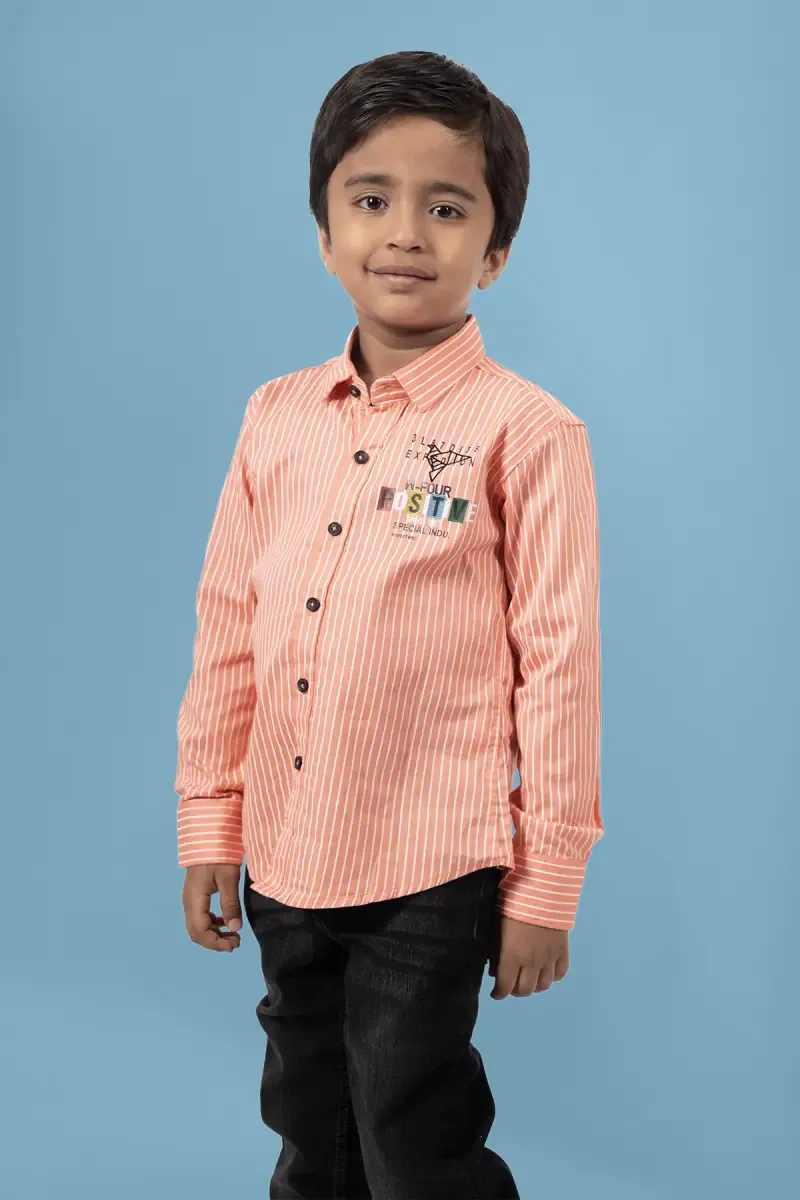 Cotton Striped Shirt for Boy 002635PIN1415YRS