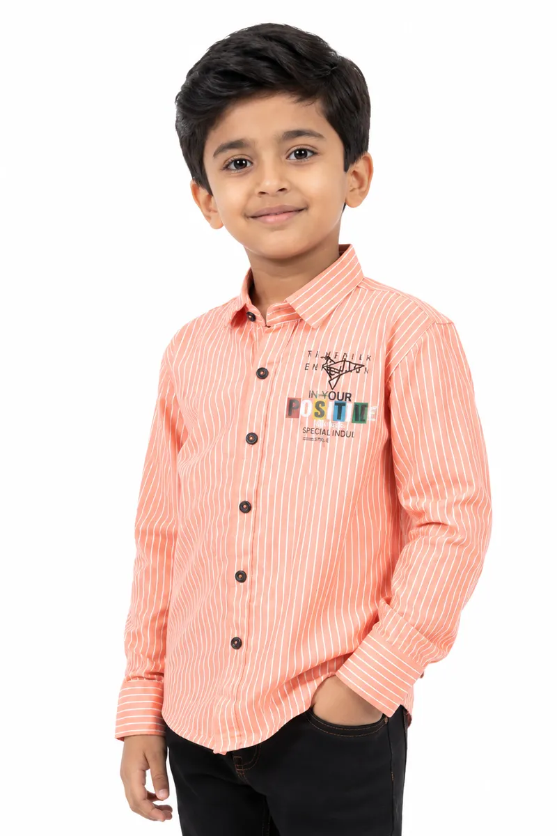 Cotton Striped Shirt for Boy 002635PIN1617YRS