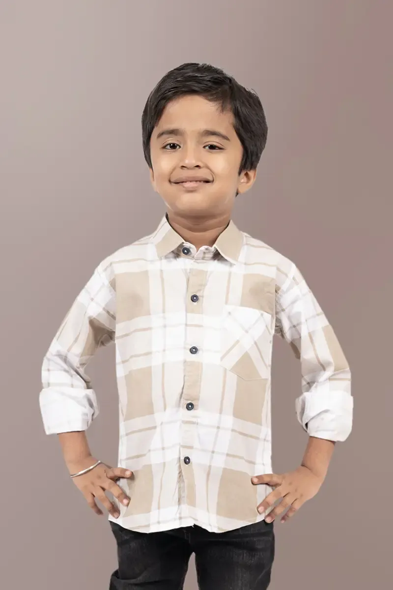 Boy's Cotton Checkered Shirt