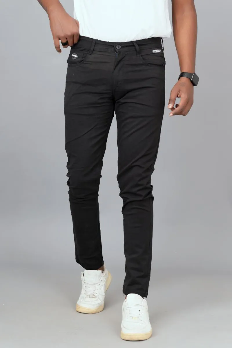 Cotton Blend Casual Trouser for Men 00267934BLA