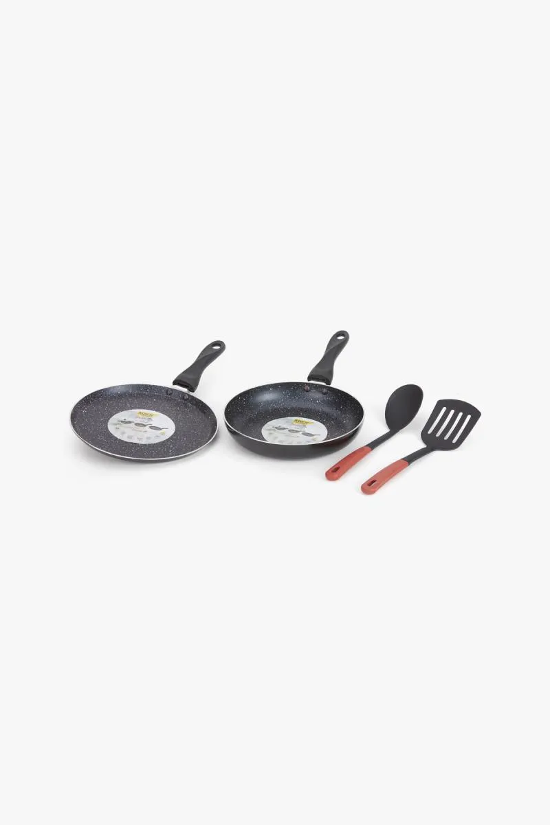 Roxx Aluminium Non Stick Secura Mistral Set -  Pan, Tawa & 2 Ladles