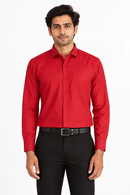 Men's Polycotton Solid Slim Fit Shirt