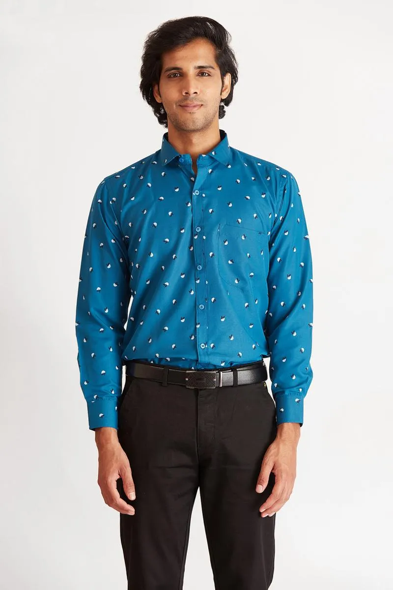 Polycotton Printed Shirt for Men 002739TEA42