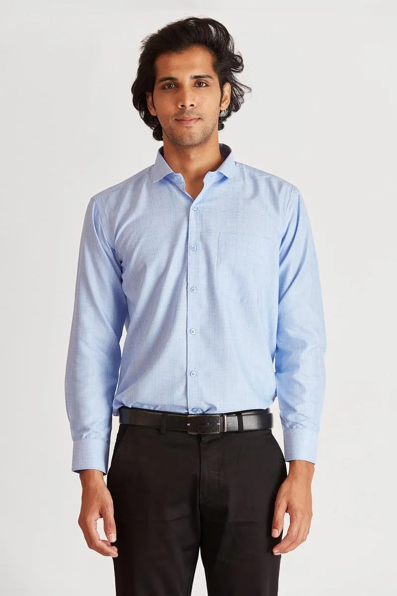 Polycotton Slim Fit Formal Shirt for Men 002753BLU36