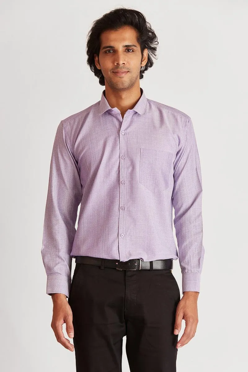 Polycotton Slim Fit Formal Shirt for Men 002753PUR36