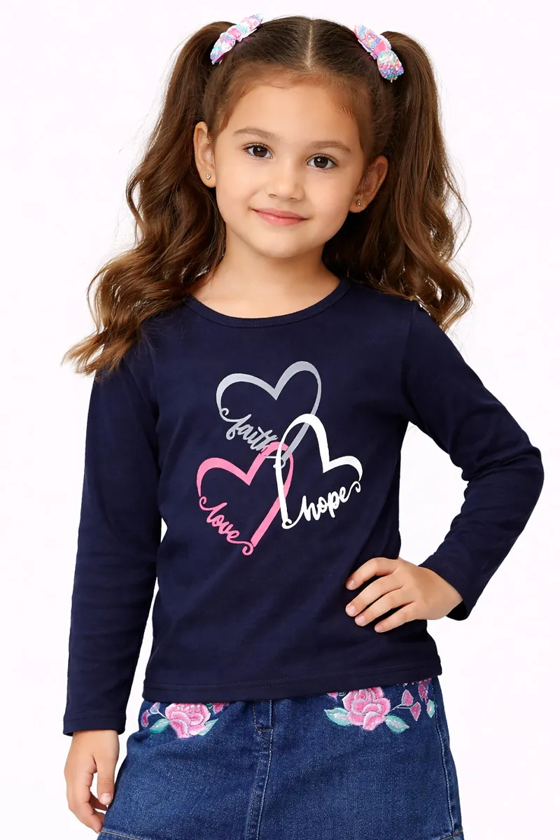 Cotton Blend Printed T-shirt for Girl  (2 - 10 Yrs)