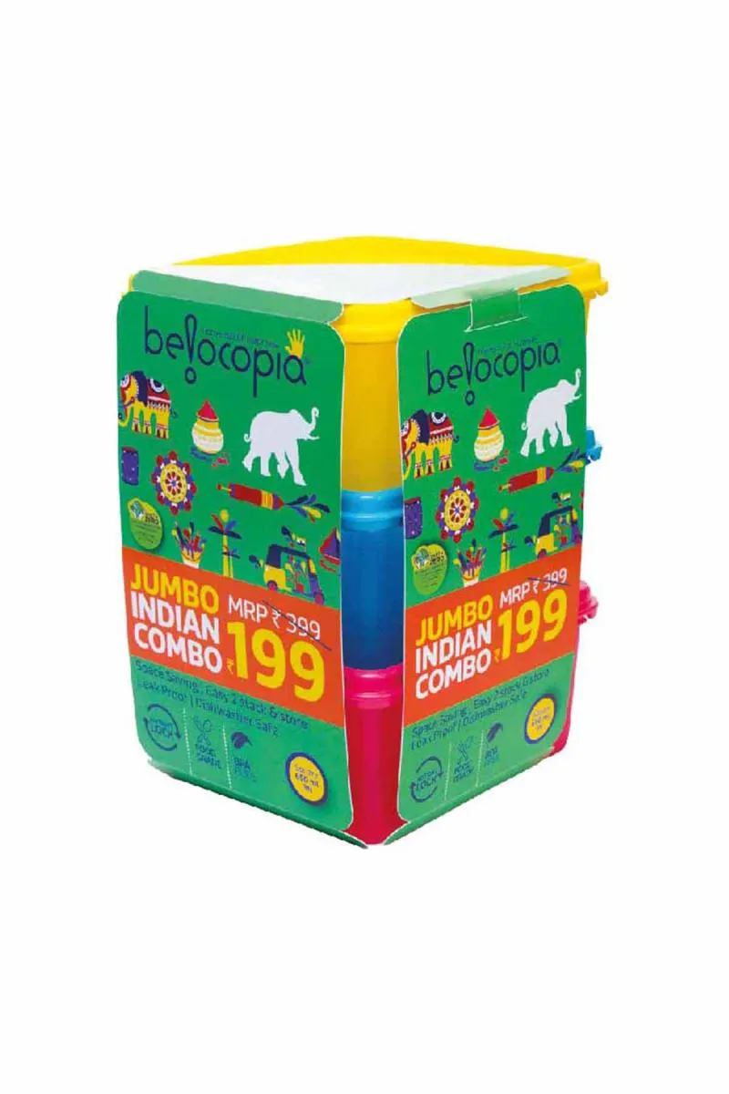 Belocopia Plastic Jumbo Indian Container Set - 650ml*3