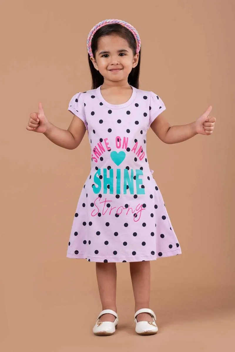 Girl's Cotton Printed Dress (3 - 9 Yrs) 002806LAV45YEA