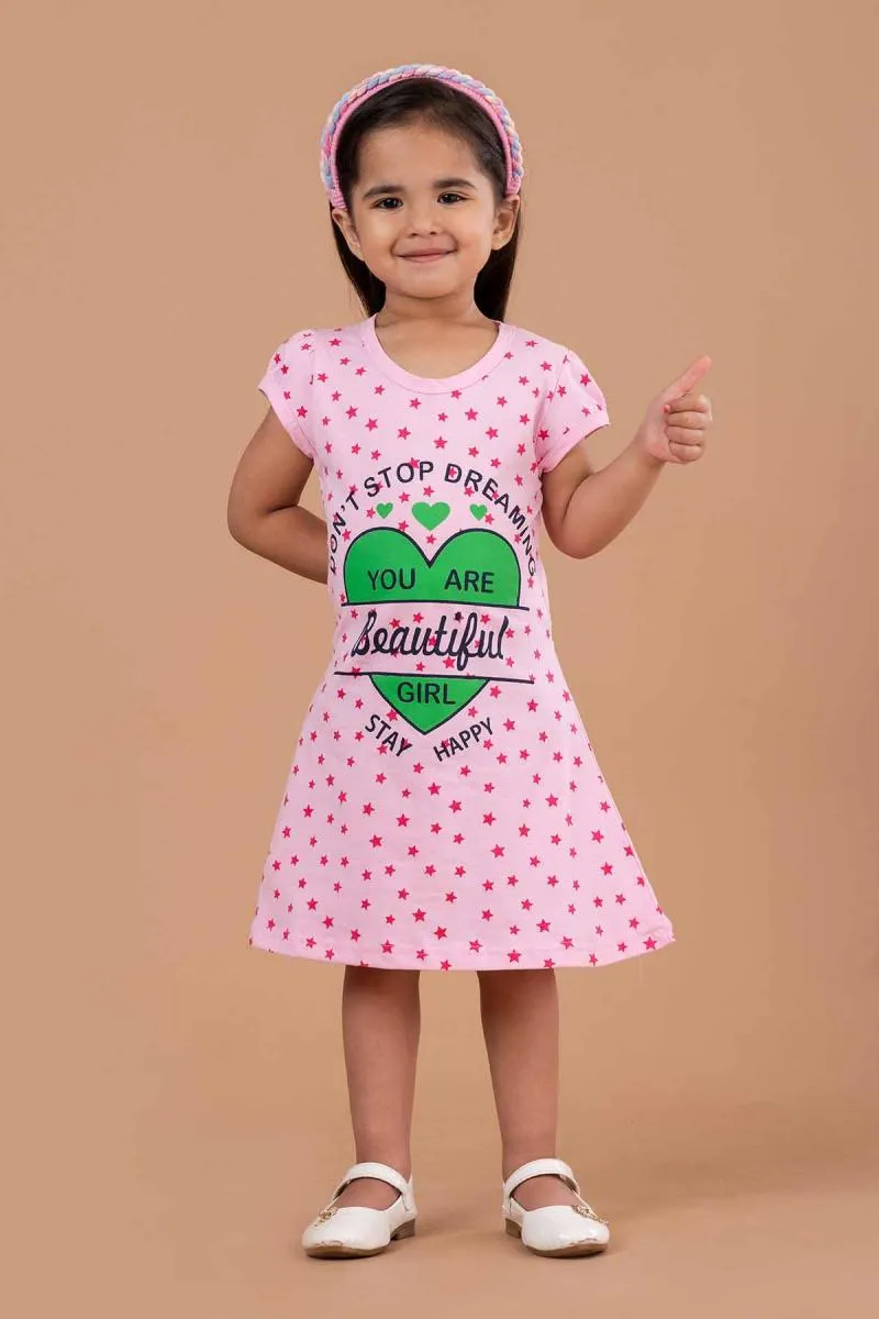 Girl's Pure Cotton Printed Dress (3 - 9 Yrs) 002811BABPIN45YEA