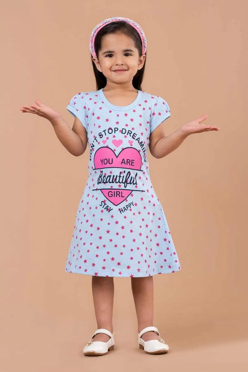 Girl's Pure Cotton Printed Dress (3 - 9 Yrs)