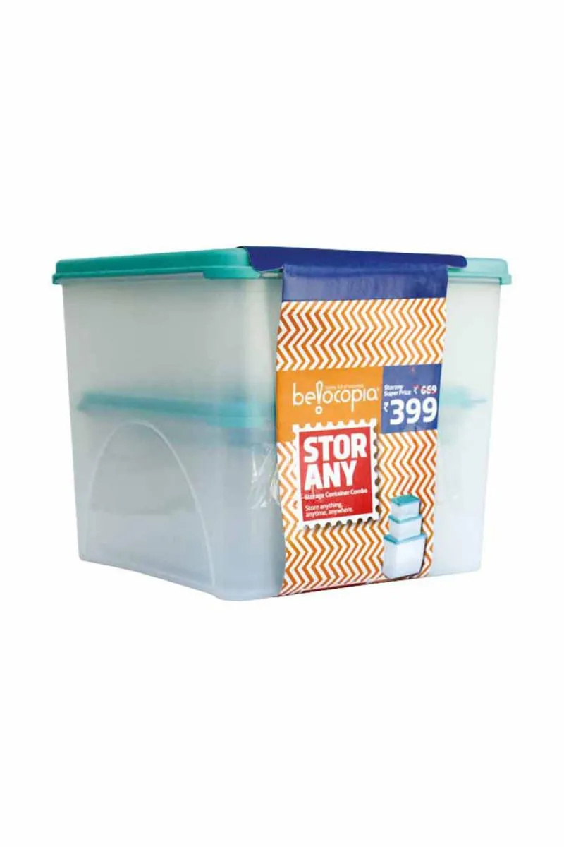 Belocopia Plastic Storany Container Set - 650ml, 1500ml & 4200ml
