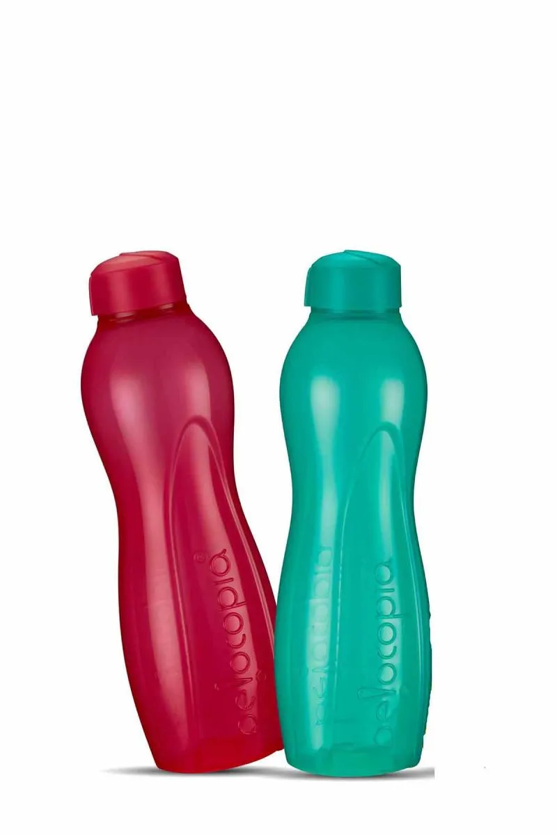 Belocopia Plastic Water Bottle, Pack of 2 - 1000ml (each)