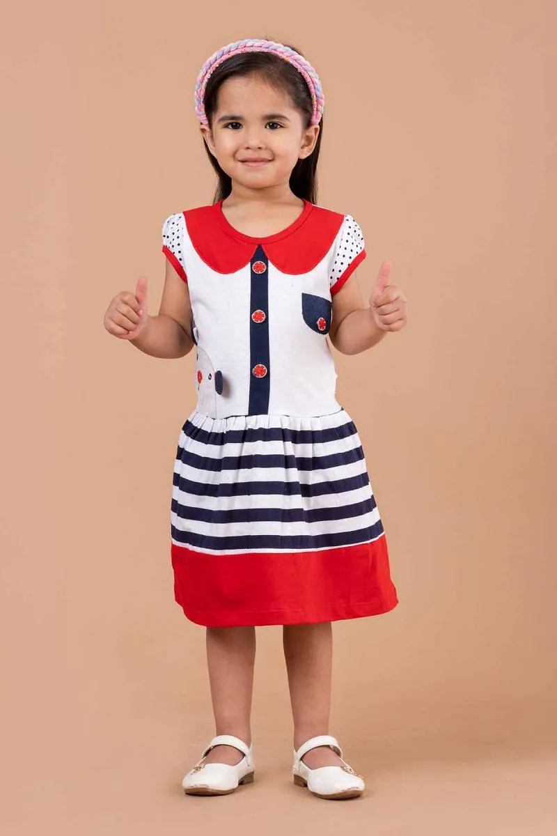 Girl's Pure Cotton Printed Dress (3 - 10 Yrs) 002851RED78YEA
