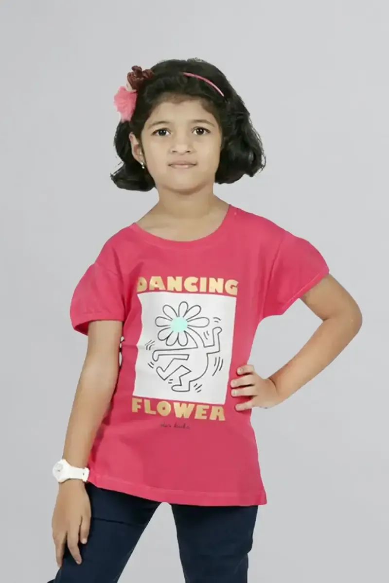 Pure Cotton Printed T-Shirt for Girl (5 - 9 Yrs)