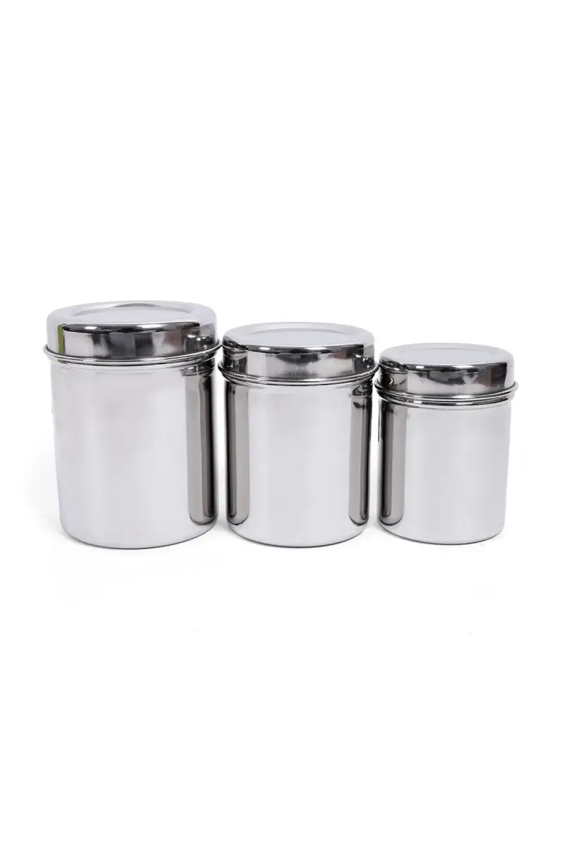 Stainless Steel Deep Dabba Set of 3 - 400ml, 600ml & 850ml  