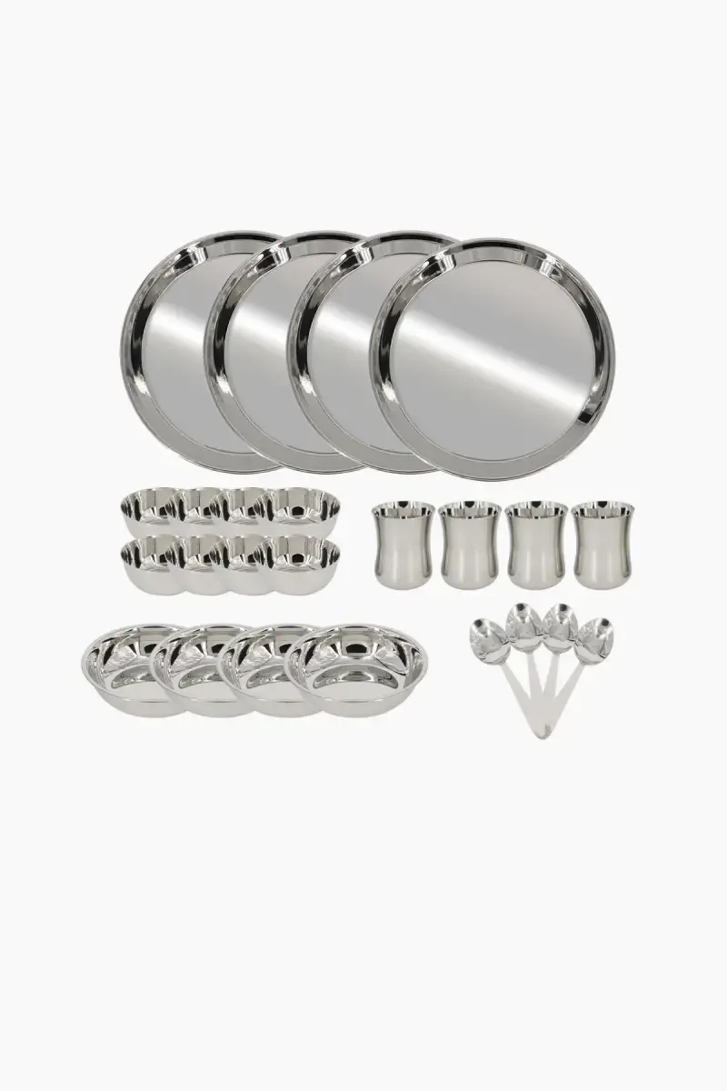 Saurabh Stainless Steel Elegant Dinner Set - 24 Pcs