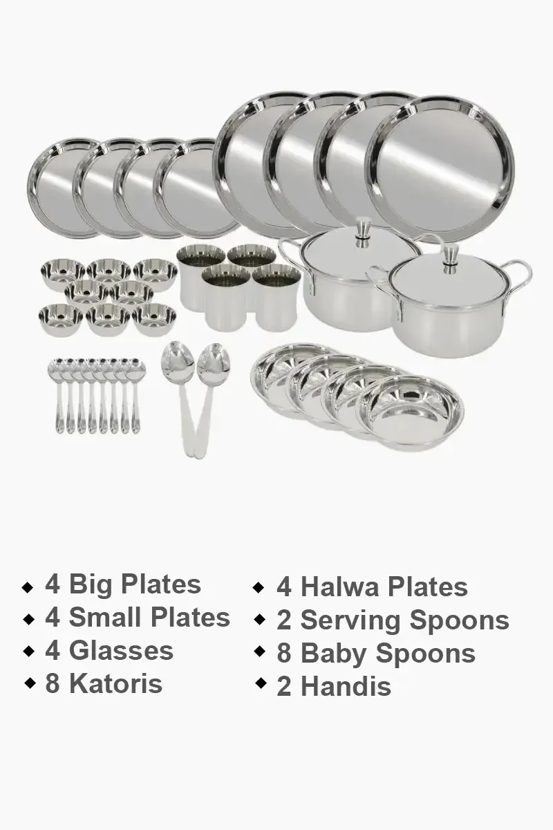 Saurabh Stainless Steel Elegant Dinner Set - 36pcs