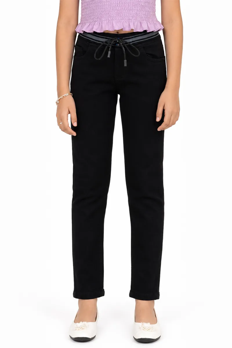 Girl's Cotton Lycra Blend Solid Jeans (5 - 15 Yrs)