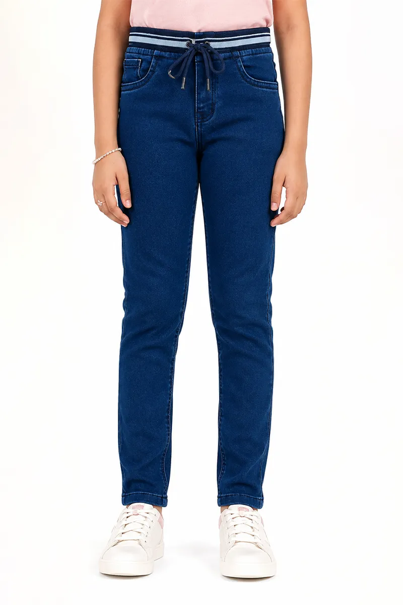 Girl's Cotton Lycra Blend Solid Jeans (5 - 15 Yrs)