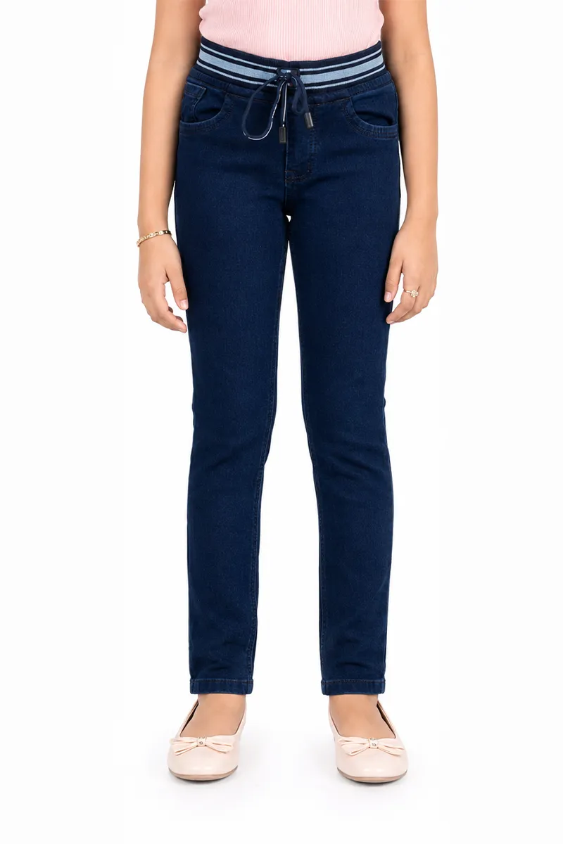 Girl's Cotton Lycra Blend Solid Jeans (5 - 15 Yrs)
