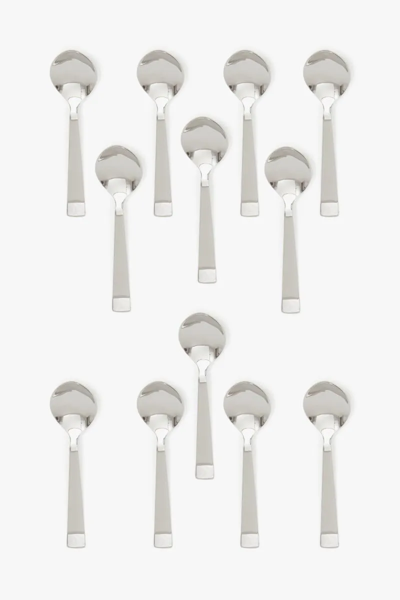 Saurabh Stainless Steel Baby Spoon, Pack of 12 - 16cm