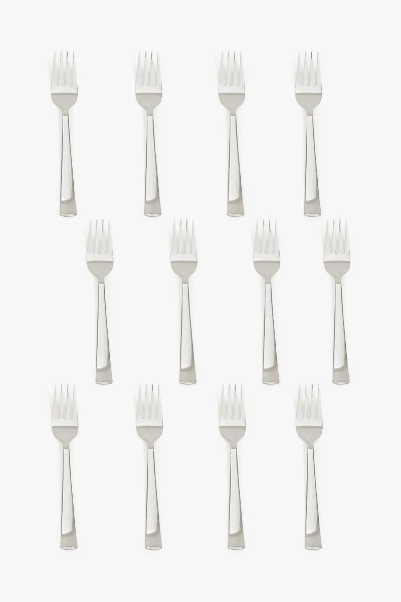 Saurabh Stainless Steel Baby Fork, Pack of 12 - 16cm