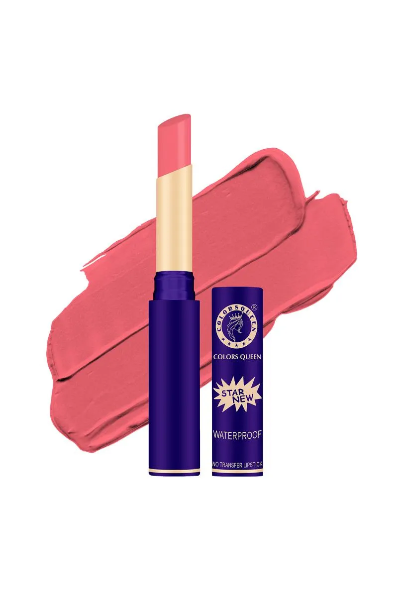 Colors Queen Queen Lips Matte Lipstick Long Lasting Lipstick - 2.4gm (Peach)