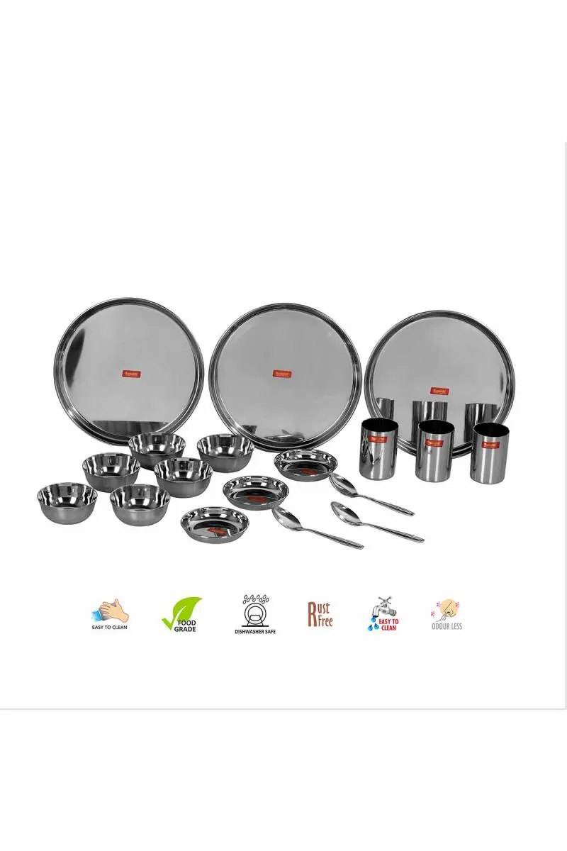 Sumeet Stainless Steel Dinner Set - 18 Pcs