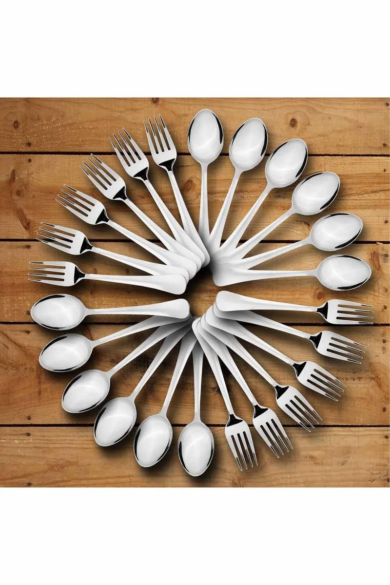 Sumeet Stainless Steel Dessert Fork & Spoon Set - 24pcs