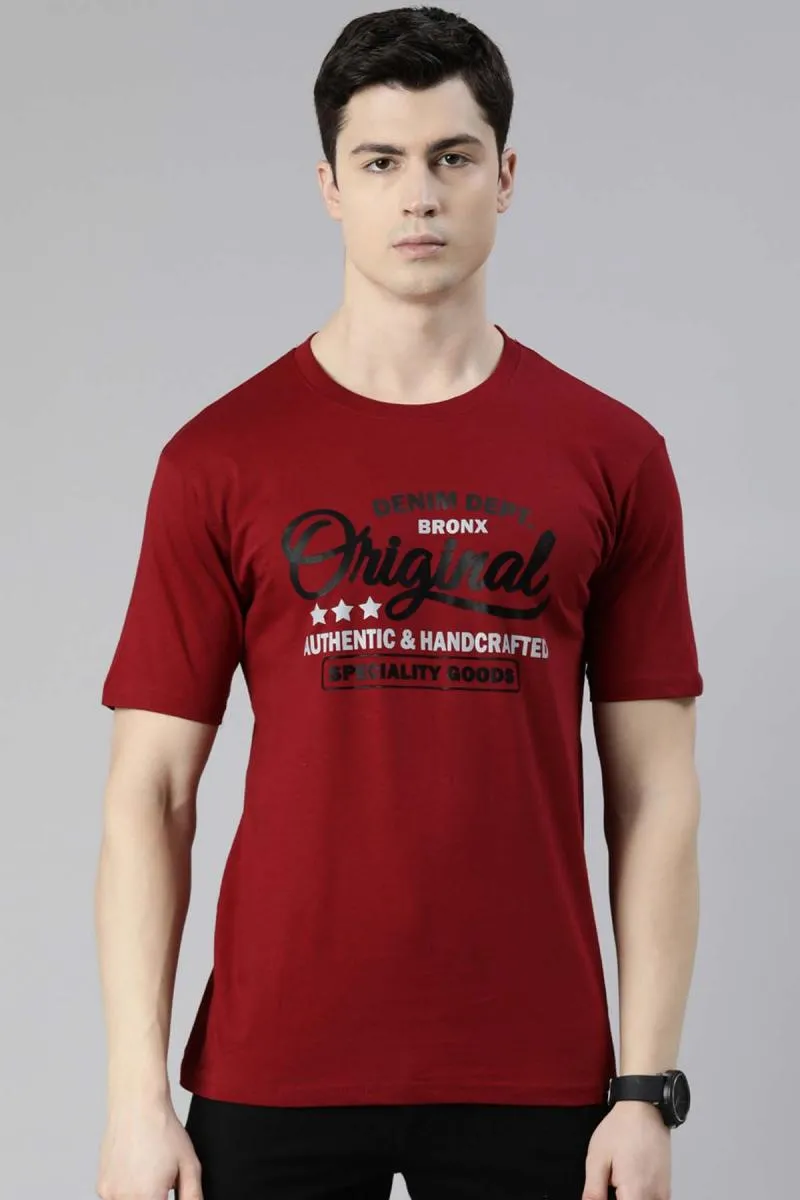 Cotton Graphic Print T-shirt for Men