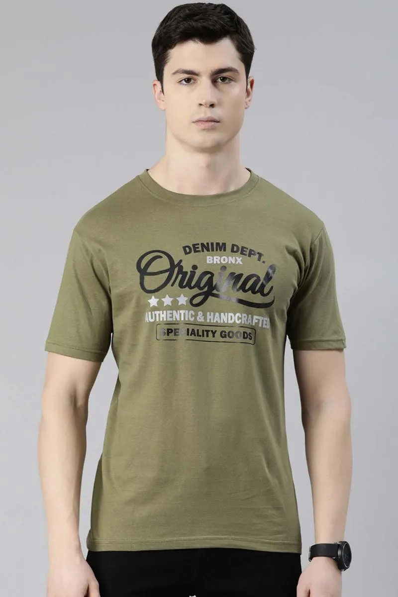 Cotton Graphic Print T-shirt for Men 003240XLOLI