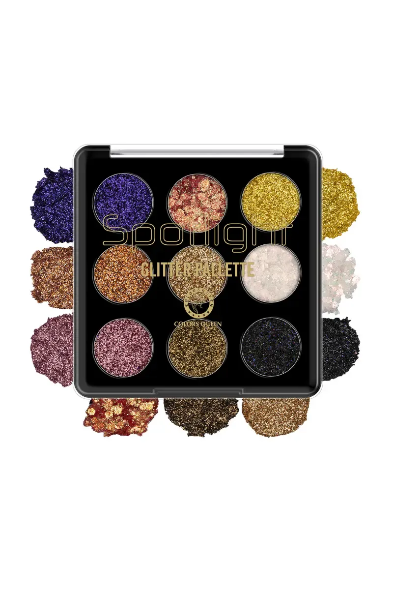 Colors Queen Spotlight Glitter Eye shadow Palette - 15g (Multicolor) 