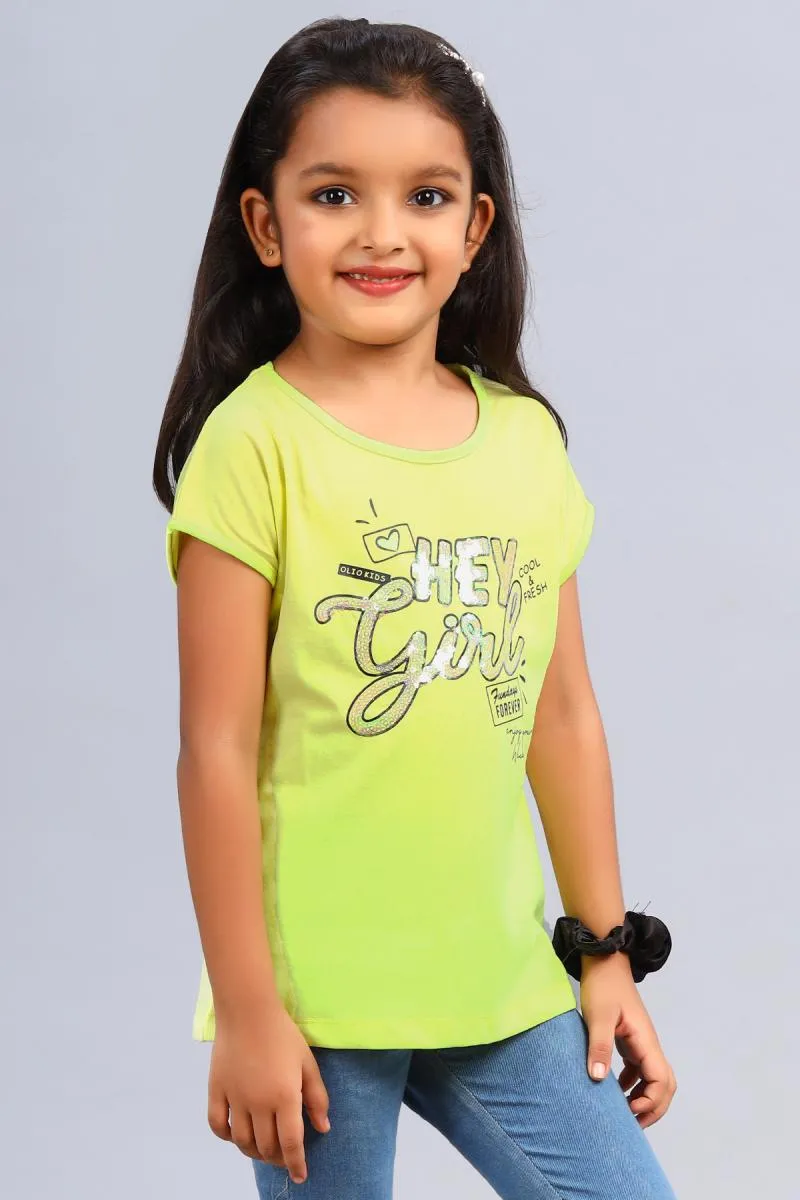 Pure Cotton Printed T-Shirt for Girl (5 - 15 Yrs)
