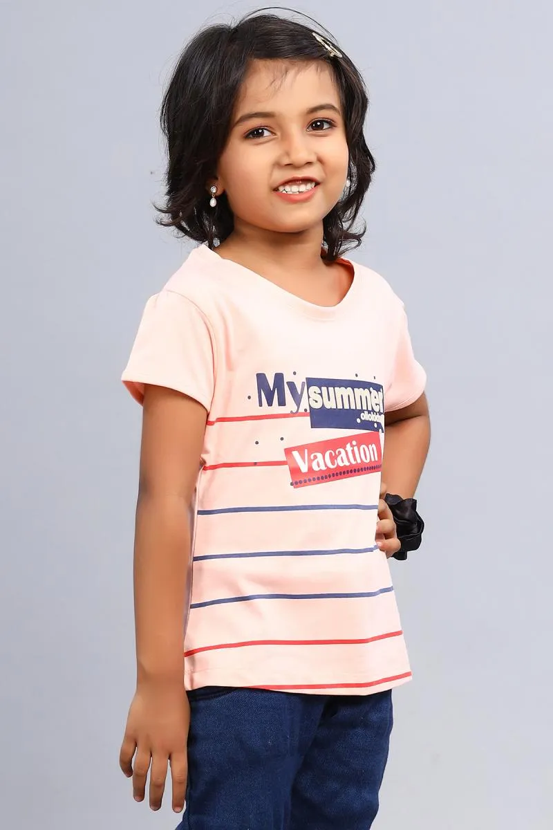 Cotton Printed T-Shirt for Girl (5 - 15 Yrs) 00331589YRSPEA