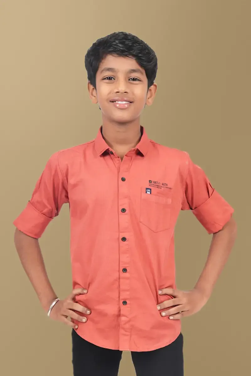 Cotton Slim Fit Shirt For Boys 003337RUS910YRS