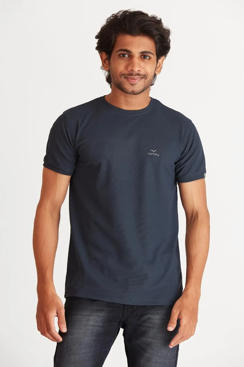 Men's Polyester Sports T-shirt 003372LNAVBLU